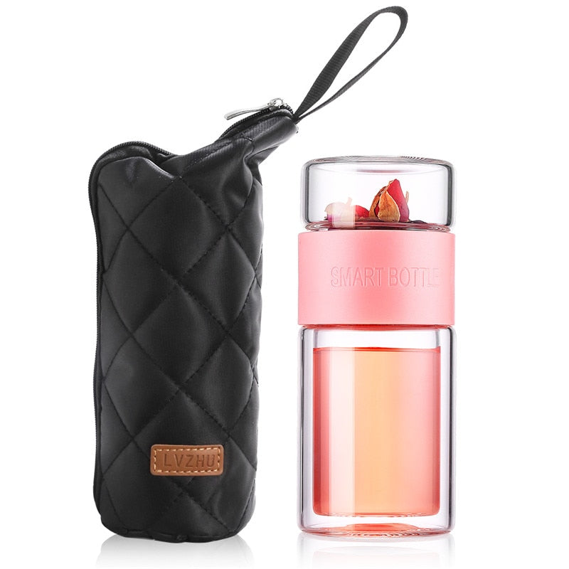 Glass Water Bottle With Bag